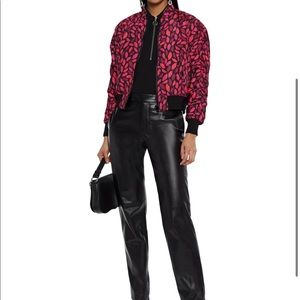 DIANE VON FURSTENBERG Decker reversible printed shell bomber jacket M